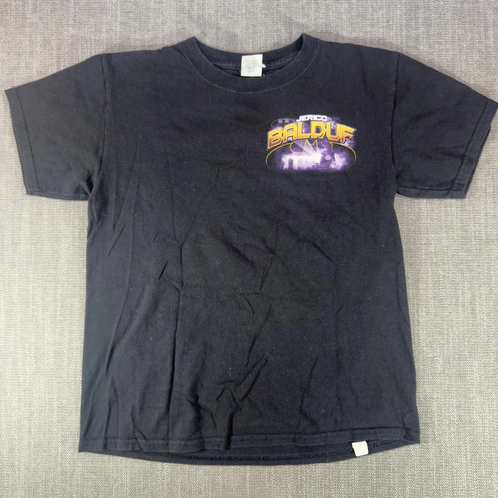Jerico Balduf Batman Shirt Youth Medium Black Race Car Racing Graphic Tee Gildan